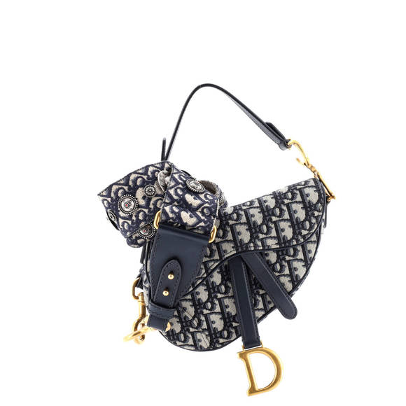 Christian Dior Handbags - Christian Dior Mini Saddle Handbag with Strap Oblique Canvas